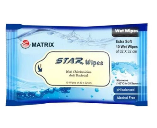 Extra Soft Alcohol Free Star Wet Wipes With Chlorhexidine Anti Bacterial