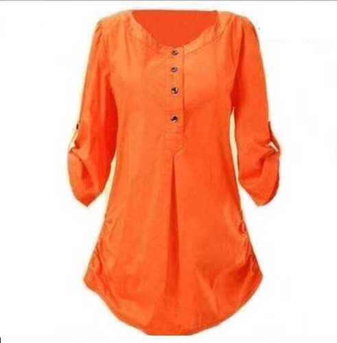 High Quality Ladies Cotton Full Sleeves And Round Neck Tunic Top For Formal Wear