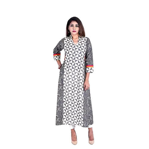 Comfortable 3/4th Sleeves Daily Wear Printed Cotton Kurtis