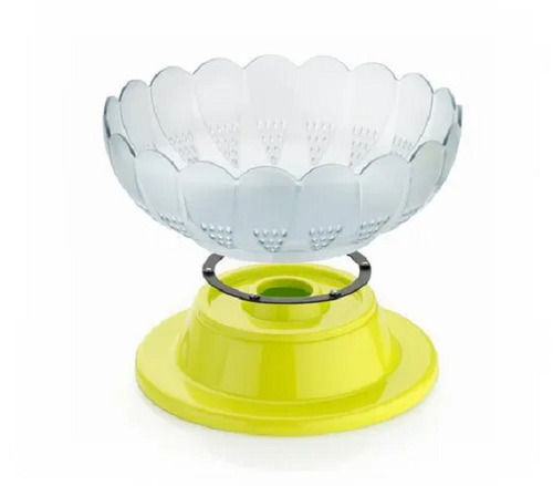 Green-White Plastic 360 Degree Revolving Fruit And Vegetable Storage Basket For Home