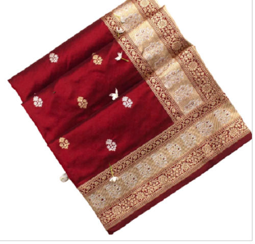 Winter Golden Border Linen Saree For Ladies, Border Pattern