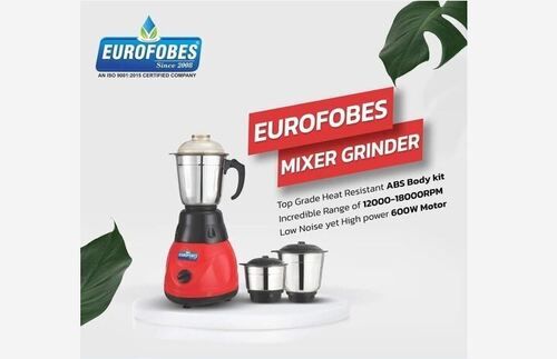 600 Watt Mixer Grinder For Domestic Use With Low Noise And Power Consumption