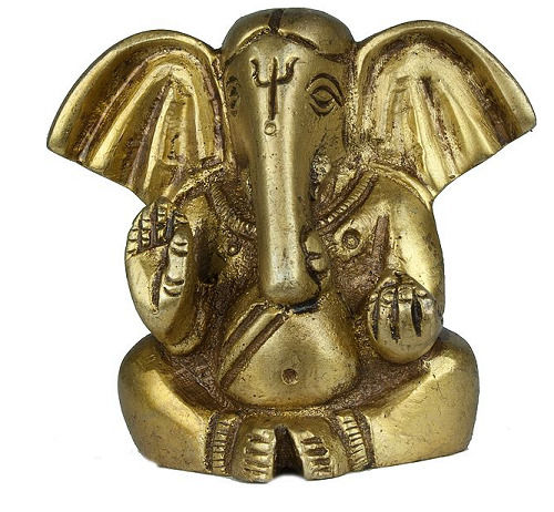 Beautiful Religious Durable Handmade Polished Brass Ganesh Statue  Height: 8 Inch (In)