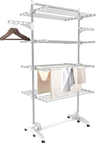 Floor Standing Foldable Stainless Steel Clothes Drying Rack 