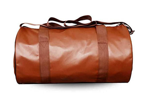 Brown Lightweight And Premium Quality Antistatic Duffle Gym Bag With Zipper Top 