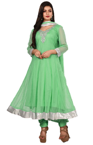 Lightweight Embraided Casual Cotton Polyester Anarkali Suits 