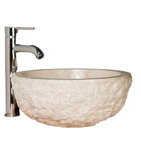 Portable And Durable Deck Mounting Round Shape Stone Wash Sink Size: 30 Inch