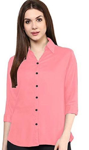 Ladies Rayon Plain Full Sleeve Classic Collar Button Closure Shirt Age Group: Adult