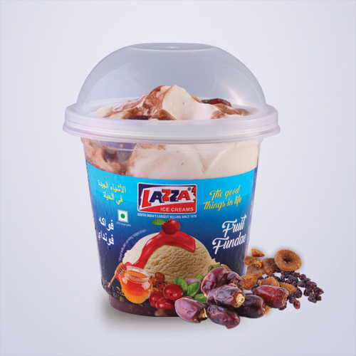 स्वादिष्ट और स्वादिष्ट हाइजीनिक रूप से पैक किया हुआ फ्रूटी फ्लेवर फ्रूट आइसक्रीम