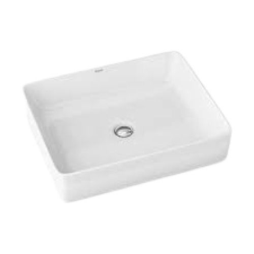 Polished Glossy White Rectangular Ceramic Wash Basin