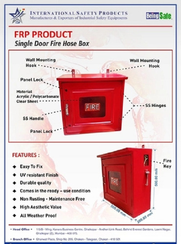 Wall Mounted Red Fibre Reinforced Plastic Frp Single Door Fire Hose