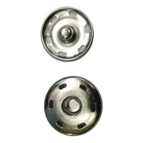 Round Flatback Style Strong Construction Seamless Finish Metal Silver Snap Buttons