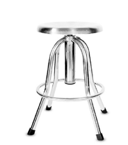 Polished Round Seat Stainless Steel Hospital Stool