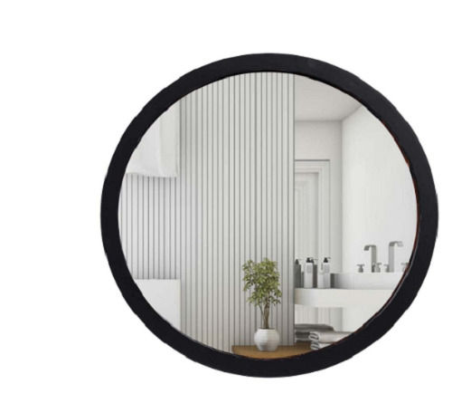 Silver Attractive Toughened Glass Decorative Metal Round Shape Wall Mirror