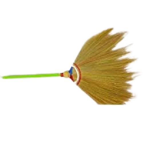 Easy To Use Coconut Stem Based Broom Stick With Long Green Handle