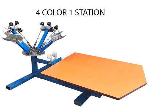 4 रंग 1 स्टेशन स्क्रीन/टी-शर्ट प्रिंटिंग मशीन 