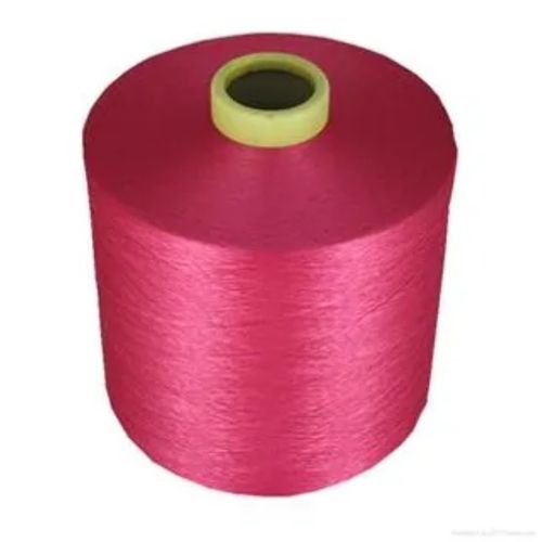 Washable 800 Meter Long Plain Pink Color Dyed Polyester Yarn