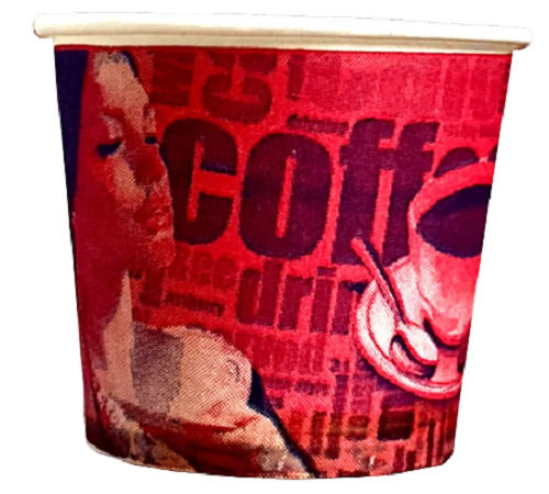 Red Printed Paper Disposable Coffee Cup For Event And Party