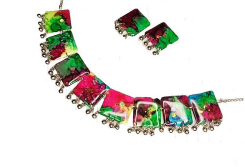 Attractive Multicolour Handmade Resin Choker Necklace for Women
