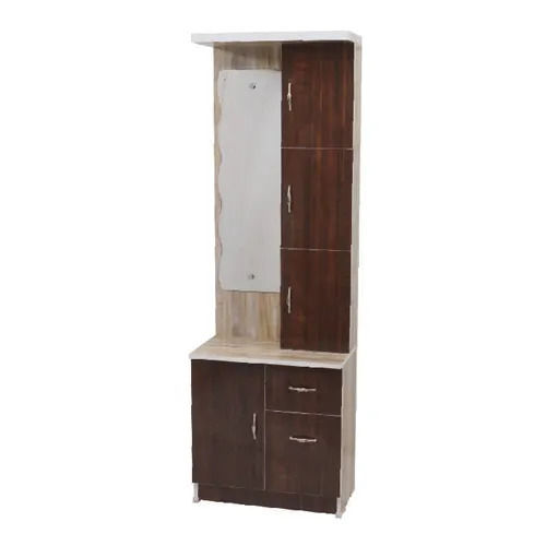 Non Foldable One Piece Machine Made Solid Wood Glass And Iron Dressing Table  No Assembly Required