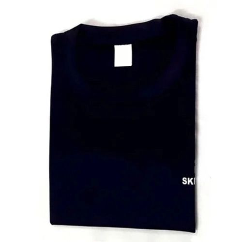 Black Plain Round Neck Breathable Soft Durable Polyester T-Shirt For Adult Men 