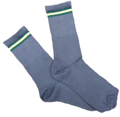 Automatic Unisex Calf Length Nylon Plain Dyed Two Striped School Uniform Socks