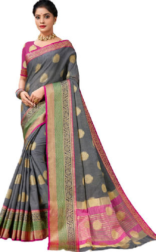 Ladies Party Wear Cotton Silk Banarasi Patch Work Saree