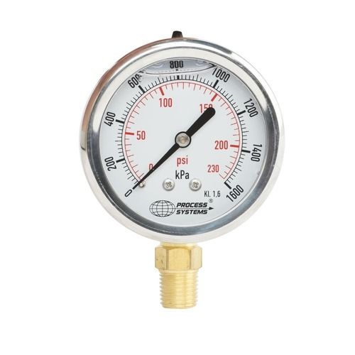 4 Inch 50 Megapascals Mild Steel And Glass Body Analog Pressure Gauge Accuracy: 1  %