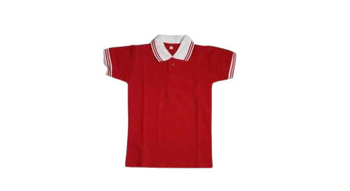 Half Sleeve Red T Shirt For School Dress, All Sizes Available