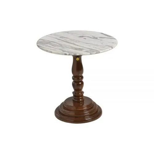 Handmade Wood Marble Round Antique Table For Living Room Dimension(L*W*H): 60 X 50 X 50  Centimeter (Cm)