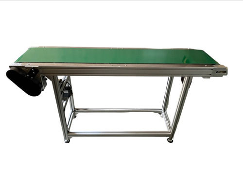 Black 300 Kg Load Capacity Mild Steel Heavy Duty Flat Belt Conveyor 