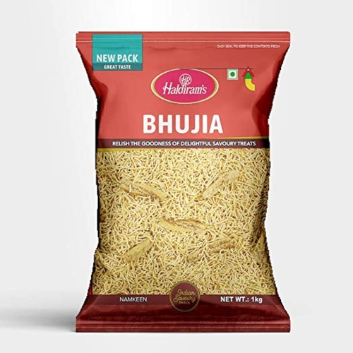 Besan Sev Bhujia - 20 Grams Crunchy Noodle-Shaped Snack | Spicy Flavor Healthy Alternative 4% Fat 6 Months Shelf Life