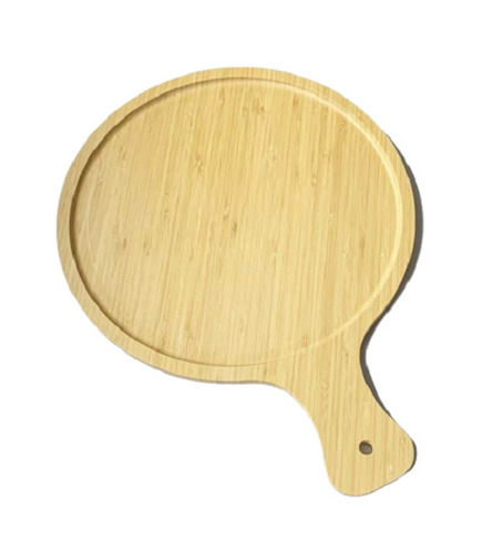 Brown 12 Inch Round Modern Eco Friendly Polished Finish Wooden Pizza Plate 