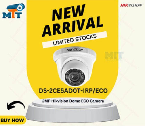  घर, स्कूल, ऑफिस के लिए C-Green Hikvision Eco 2Mp हाई विज़न आईआर डोम कैमरा 