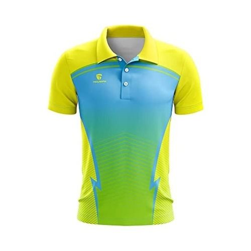 Skin Friendly And Stretchable Short Sleeves Printed Polyester Cricket T-Shirt Collar Style: Classic