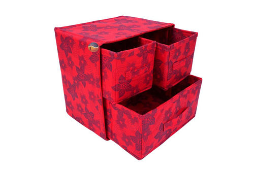 Metallic Print 2 Layer Foldable Non Woven Drawer Units For Closet Organizer