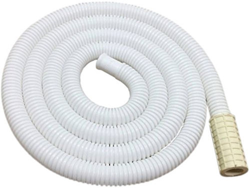 White 2 Meter X 1.6 Inch 300 Gram Flexible Plastic Washing Machine Outlet Pipe