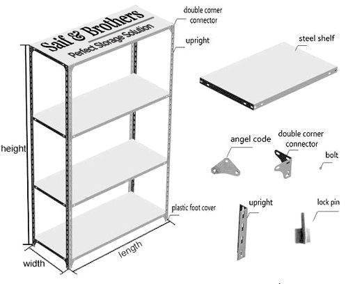 Rustproof Modular Multilayer Slotted Angle Steel Storage Racks For Commercial Use