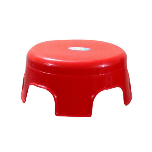 Red 15X15X10 Cm Round Plain Acrylonitrile Butadiene Styrene Plastic Stool