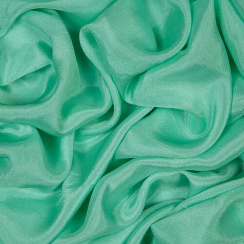 Green 30S Yarn Count Glossy Finish Light Weight Plain Viscose Chiffon Fabric