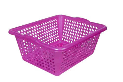 Pink 13 Inches Rectangular Unbreakable Poly Propylene Plastic Basket at ...