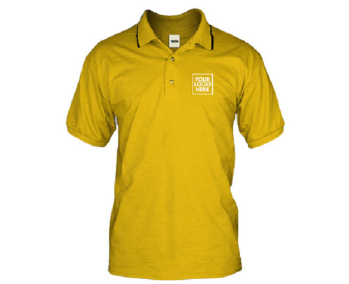 160 GSM Corporate Profmotional Half Sleeves Plain Yellow Polo T-Shirts