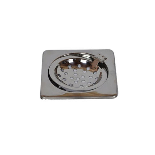 Silver 5 Inches Polish Finished Stainless Steel Folding Square Floor Drain