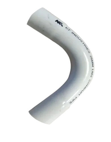 White 90 Degree 25 Mm Poly Vinyl Chloride Pipe Bend For Conduit Fittings