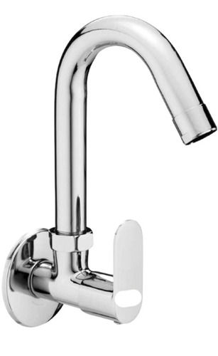 Silver Chrome Finish Wall Mounted Brass Handle Stainless Steel Sink Water Tap