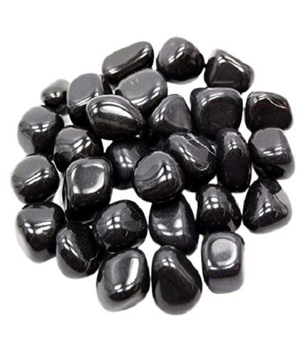 Black 22 Mm Polished Finish Solid Natural Basalt Tumbled Stones 