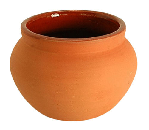 5 Mm Thick 500 Gram Matte Finish And Lightweight Round Clay Pot 