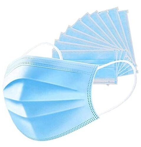 Disposable Non Woven Surgical 3 Ply Sky Blue Face Mask 100 Pieces