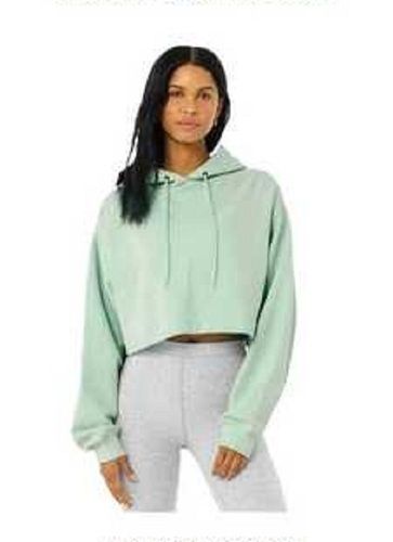 Multicolor Winter Wear Regular Fit Long Sleeves Plain Women Crop Hoodies