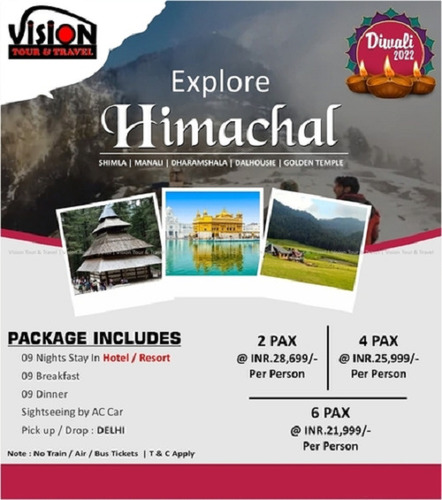 10 Days Himachal With Golden Temple Tour Package Services